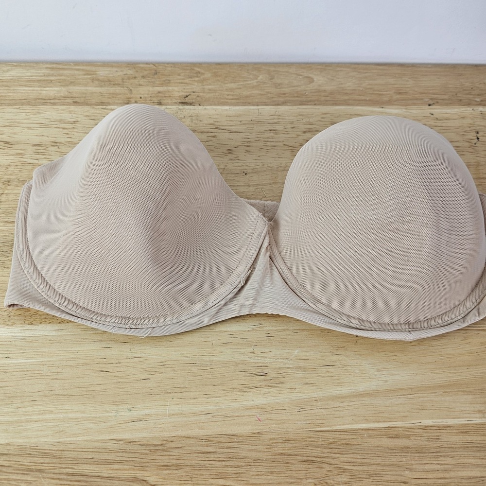 Auden Beige‎ Underwire Strapless Bra size 36DD Lightly Lined